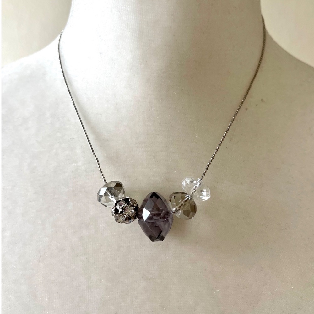 Express multi accent silver necklace